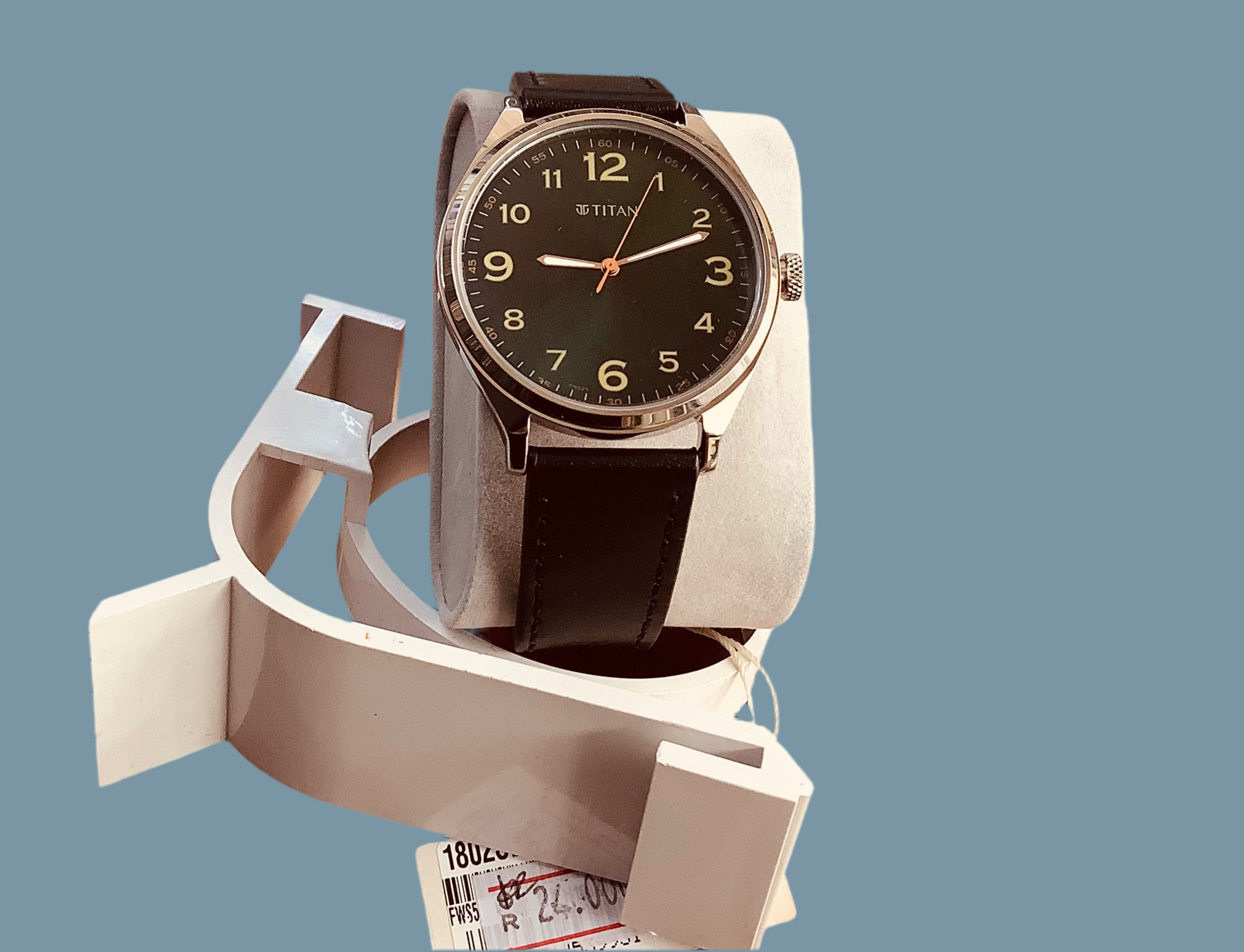 Titan Workwear Black Dial Men's Leather Watch – 1802SL18