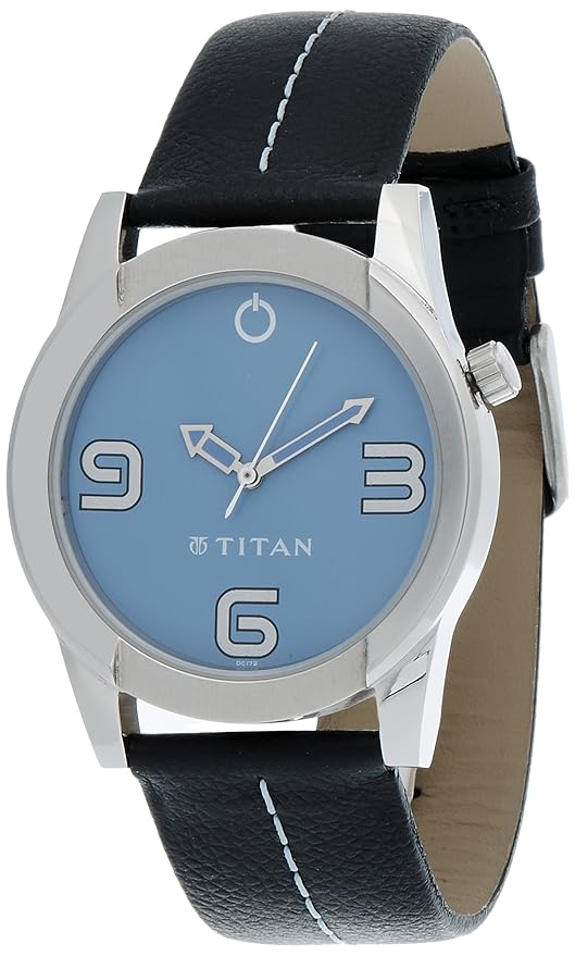 Titan Youth Blue Dial Men's Leather Watch – 1588SL04