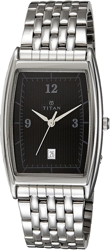 Titan Karishma Black Dial Men's Steel Watch – 1640SM01
