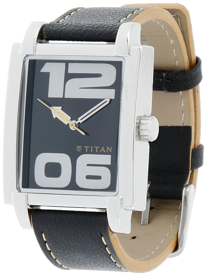 Titan Youth Black Dial Men's Leather Watch – 1593SL01